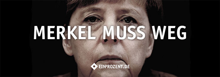 Aufkleber: Merkel muss weg!